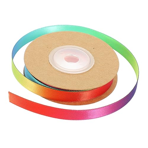 IWOWHERO 1 Rolle Schleife seidenband ribbon farbband pailettenband bandfeile Verpackungsband buntes Regenbogenband Hochzeitsdekoration DIY Regenbogenband Verlaufsband Polyester Colorful von IWOWHERO