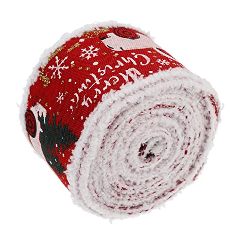 IWOWHERO 1 Rolle Weihnachtsband Bänder zum Verpacken Rote Bänder zum Einwickeln funkelnd rotes Band Weihnachten seidenband ribbon weihnachts band Falldekor behandeln DIY-Bänder Leinenimitat von IWOWHERO