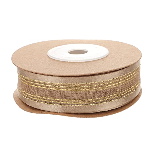 IWOWHERO 1 Rolle doppelseitiges Band Chiffonbänder Scrapbooking-Band Weihnachtsgeschenke bogen seidenband ribbon reel Geschenkverpackungsband Band zum Basteln Garn Golden von IWOWHERO