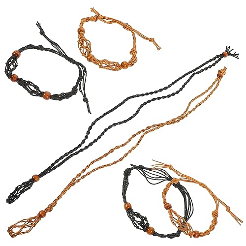 IWOWHERO 1 Satz Anhänger gewebte Netztasche gemuse gems Handgemachte Halskette beads for jewellery Schmuckhalter Seile Hängendes Armband-Dekornetz Zubehör für DIY-Armbänder Wachsseil von IWOWHERO