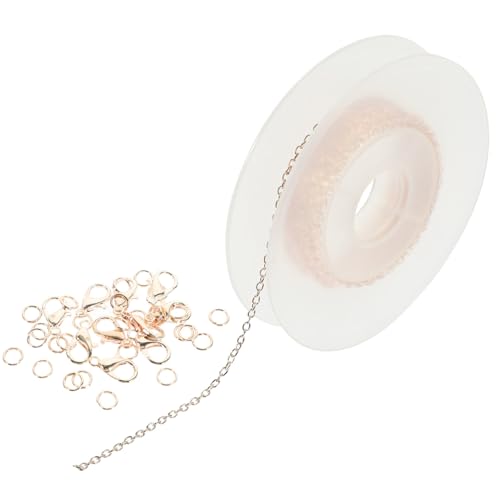 IWOWHERO 1 Satz Diy Zubehör Armbänder-kits Schmucksuchsets Schmuck Verlängerungskette Kette Und Schnalle Karabinerverschlüsse Schmuckketten-kit Halskette Liefert Diy-kette Rose Gold Eisen von IWOWHERO