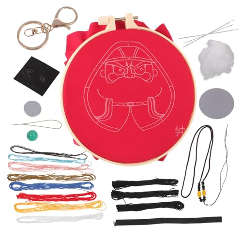 IWOWHERO 1 Satz Schlüsselanhänger diy bausatz diy kits glücksbringer einschulung bastelkasten geldbörsen DIY-Set praktisches Stickgarn Bastelstickerei-Kits Stickgarn für den Haushalt Stoff von IWOWHERO