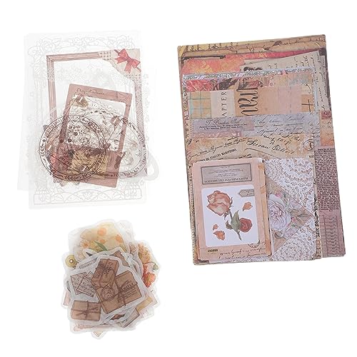 IWOWHERO 1 Satz Taschenmaterialpaket Schreibwaren Zeitschrift Nagelaufkleber Scrapbooking Plakatband Buchstabenaufkleber Retro-aufkleber Vinyl Bausätze Schrott Abdeckband Für Art.-nr Papier von IWOWHERO