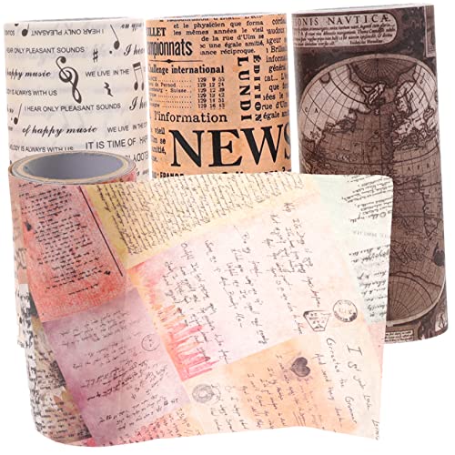 IWOWHERO 1 Schachtel Vintage Zeitungsband Maskierung Papier Vinyl Teppich Journaling-Kit kinderzimmerdeko room decoration Washi-Klebeband Aufkleber für Geschenkverpackungen Klebebänder von IWOWHERO