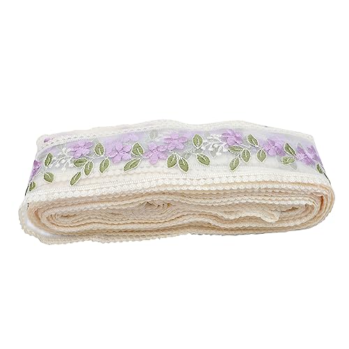 IWOWHERO 1 Stück 30 Kleidung verdrahtetes Bastelband Wickelband besticktes Zierband Spitze nähen embroidery bastelzubehör floraler Spitzenbesatz Bastelspitzenband Polyestergarn Violett von IWOWHERO