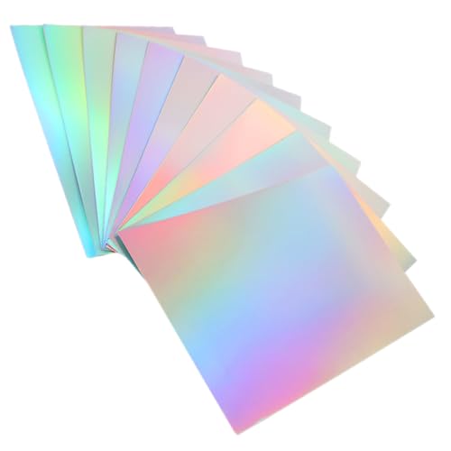 IWOWHERO 10 Blätter Diy-versorgung Schwarzer Karton Goldener Karton Spielkarten Neonkarton Dekorativer Farbiger Karton Kartentisch Sortierte Karten Bausätze Cads Holografisches Vinyl Papier von IWOWHERO