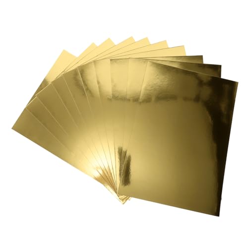 IWOWHERO 10 Blätter Manueller Papierstau Dicker Karton Silbernes Kartonpapier A4-kartonpapier Silberfolienkarton Einladungskartenpapier Folienspiegelkarton Glitzerpapier Zum Basteln Golden von IWOWHERO