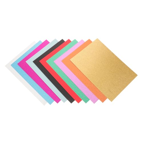 IWOWHERO 10 Blatt Glitzer-bastelpapier, Glänzendes Kartonpapier, A4-glitzerpapier Zum Basteln, Farbiges Bastelpapier von IWOWHERO