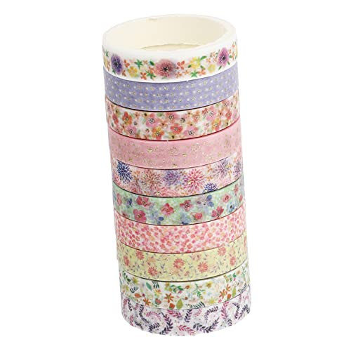 IWOWHERO 10 Rollen Heißpräge-Washi-Tape Klebeband selber machen dekoratives Abdeckband Wickelband scrapbook scheckheft aufkleber Washi Tape für Sammelalbum selbstklebendes Washi-Tape Papier von IWOWHERO