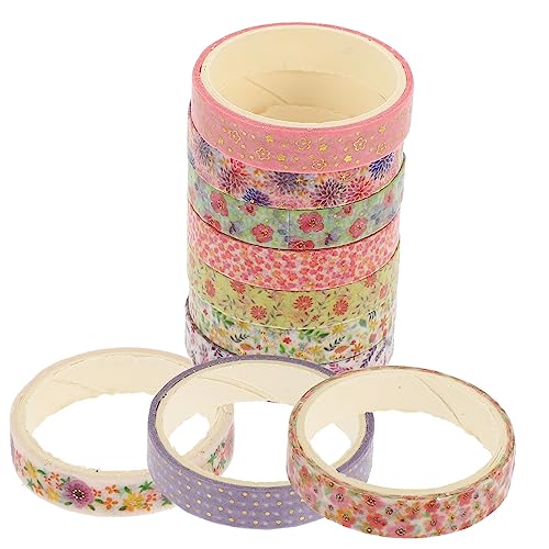 IWOWHERO 10 Rollen Heißpräge-Washi-Tape Retro-Dekor magisches Band Klebebänder für Sammelalben Blumenband scrapbbok the washi tape Tagebuch Washi Tapes Notizbuchbänder Japanisches Papier von IWOWHERO