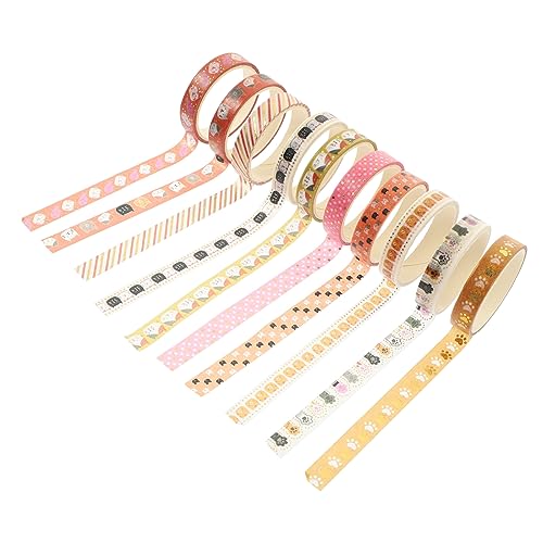 IWOWHERO 10 Rollen Heißpräge-washi-tape Dekorative Klebebänder Selber Machen Scrapbook-klebebänder Selber Machen Washy-tape Süße Haustier-washi-tapes Scrapbook-bänder Japanisches Papier von IWOWHERO