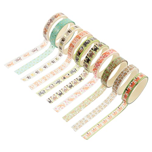 IWOWHERO 10 Rollen Heißpräge-washi-tape Diy Sammelalbum Scrapbook-klebebänder Selber Machen Cartoon-washi-papierband Tagebuchband Washi-tapes Für Haustiere Milchband Japanisches Papier von IWOWHERO