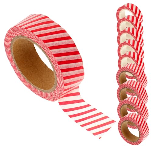 IWOWHERO 10 Rollen 2 Stile Papier Klebeband geschenk aufkleber kinder Scrapbook-Aufkleber Bastelpapierband Washi-Tape selber machen Weihnachts-Washi-Tape Handkontenbänder DIY-Bänder Partyzubehör von IWOWHERO