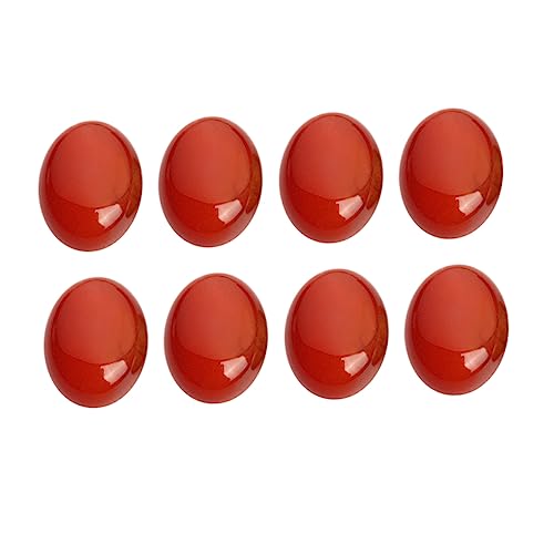 IWOWHERO 10 Stk Achat-edelstein-patch Natürliche Edelsteinperlen Zeitsteinzubehör Zum Selbermachen Ovale Steincabochons Perlen Zur Schmuckherstellung Ringschmuck Edelsteine Rot von IWOWHERO