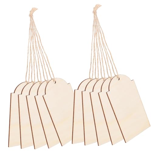 IWOWHERO 10 Stk leere Tags Basteletiketten weihnachtsgeschenkkarten leerer Weihnachtsausschnitt unfertige Tags weihnachtsbaumdeko weihnachtsbäume geschmückt leere Holzanhänger Holz-Tags von IWOWHERO