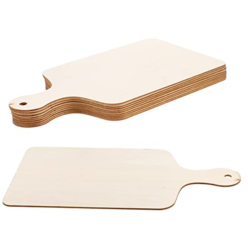 IWOWHERO 10 Stück Quadratische Holzbretter Mini Schneidebretter Schneidebretter Für Fleisch Schneidebretter Mit Griff Mini Dekor Holzspielzeug Schneidebrett Tablett Extra Großes von IWOWHERO