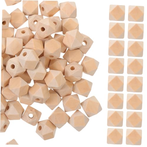 IWOWHERO 100 Stück Naturfarbene Holzperlen 14mm Unlackiert DIY Abstandsperlen Charms Für Kunsthandwerksprojekte & Schmuckherstellung von IWOWHERO