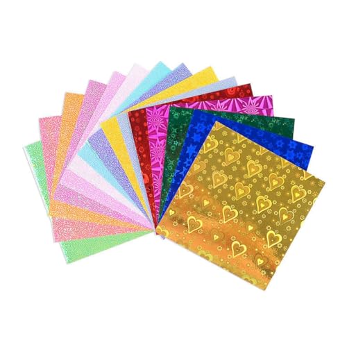 IWOWHERO 100St Origami quadratisches Glitzerpapier quadratische einfache Falte Baupapier verschiedene Farben Papier falten Papiere falten Quadratisches Papier zum Selbermachen von IWOWHERO