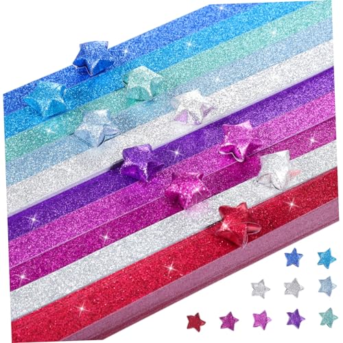 IWOWHERO 1040 Stk Glitzer-Origami bastelzeug bastelst manifold origami bastel materialien Origami-Sternpapierstreifen farbiges Papier Girlande Origami-Sternenpapier Bastelbedarf aus Papier von IWOWHERO