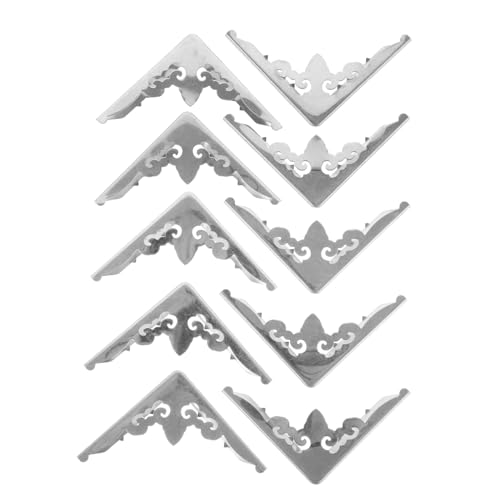 IWOWHERO 10St Eckenschutz für Möbel Ecken-Schutz Metall-Ecken-Schützer Notizbuchdekoration Metall-Eckenschutz Buch-Dekoration Buchecken aus Metall kleine Buchecken Zinklegierung Silver von IWOWHERO