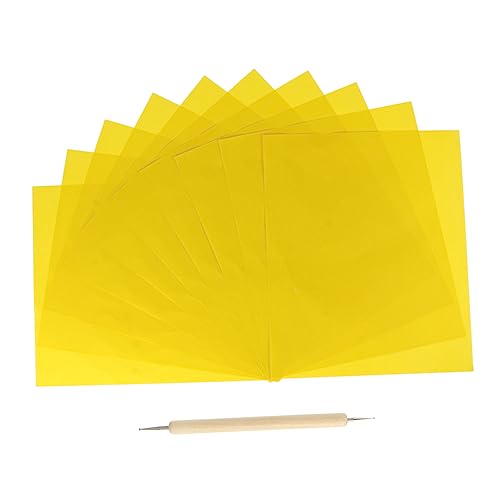 IWOWHERO 10st Kreuzstichzeichnung Skizzenpapier Nähen Kohlepapier Nähen Transferpapier Zum Malen Kohlenstoff Kreuzen Kohle-pauspapier Pauspapier Nähen Kreuzstich-transferpapier Yellow von IWOWHERO