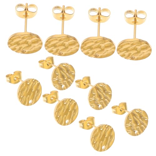 IWOWHERO 10st Ohrringe Leere Ohrringpfosten Schmuck Lünette Tablett Rohlinge Für Ohrstecker Ohrringbasis Ablage Für Ohrstecker Ohrring Zubehör Selber Machen Golden Rostfreier Stahl von IWOWHERO