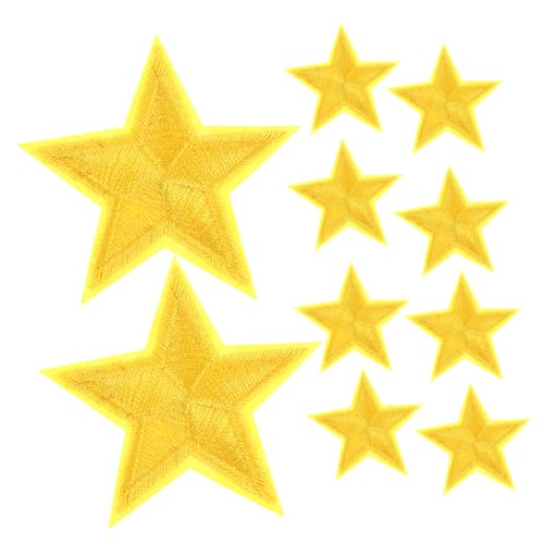 IWOWHERO 10st Stickereiflecken Star-kleidungspatch Paillettenaufnäher Für Bekleidung Cartoon-aufkleber Aufkleber Mit Sternapplikation Aufnäher Mit Sternapplikation Mini Gelb Yellow Plastik von IWOWHERO