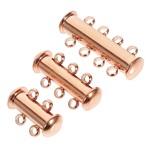 IWOWHERO 12 Stk Halskette Verschluss Sterling Perlenkette Gewirr armbandverschluss verschluss für armbänder Halskettenverschluss Kettenseparator zum Schichten Rostfreier Stahl Rose Gold von IWOWHERO