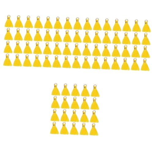 IWOWHERO 120 Stück Quasten Anhänger Mini Tragetaschen Lesezeichen Quasten Schlüsselanhänger Quasten Anhänger Goldfarbene Schlüsselanhänger Quasten Für DIY Ohrring Anhänger Handwerk von IWOWHERO