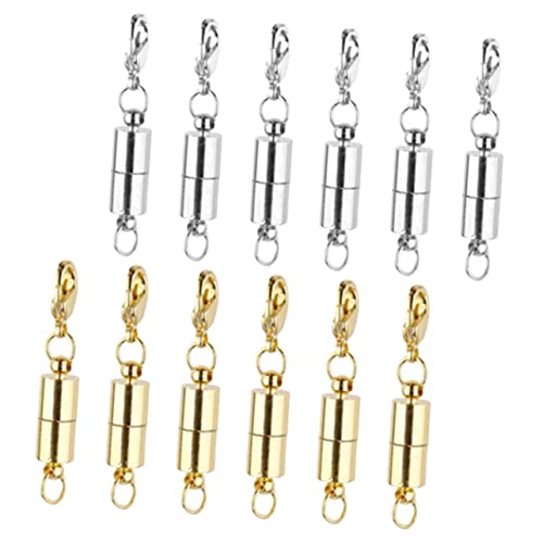 IWOWHERO 12st Goldene Halskettenverlängerung Schmuck Halskette Magnetische Mich Säulenförmiger Magnetverschluss Kettenverschluss Schmuck Diy Zubehör Schmuckschnalle Hummerschere Kupfer von IWOWHERO