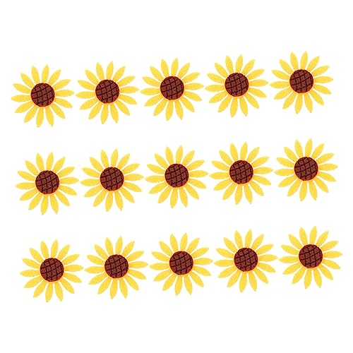 IWOWHERO 15St Banner schuhreparatur bastelmaterial DIY-Zubehör Kleidungsreparatur bastel material Stoffaufnäher mit Sonnenblumen Sonnenblumenfelder Kleidungsflicken Applikation nähen Vlies von IWOWHERO