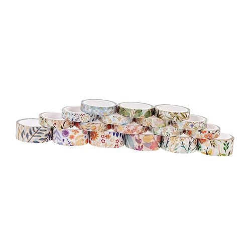 IWOWHERO 18 Rollen Blumen und Washi Tape wetterfestes Klebeband Washi Tape zum Aufzeichnen Album-DIY-Aufkleber geldumschläge umschlag guci Klebebänder Diy-Handbuch-Bänder Japanisches Papier von IWOWHERO