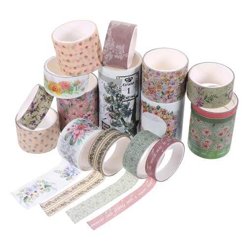 IWOWHERO 18 Rollen Scrapbooking-klebeband Verwaschenes Klebeband Süße Schulsachen Dekoratives Klebeband Washi-tape Für Scrapbook-dekor Bastelband Washi-tape-aufkleber Japanisches Papier von IWOWHERO