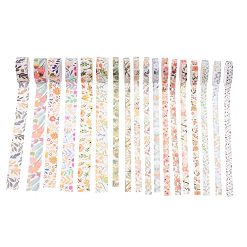 IWOWHERO 18 Rollen Washi-Tape Klebeband zum Basteln farbige Aufkleber Abdeckband Blumendekor Tagebuch-Klebeband the washi tape schulsachen Washi-Klebeband DIY Washi Tape Papier von IWOWHERO