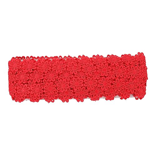 IWOWHERO 1Stk Polyester-Spitze handgefertigte Spitze weißer Spitzenbesatz puppen kleidung für puppenkleidung toy bestickter Spitzenbesatz Spitzenmaterial selber machen Polyestergarn rot von IWOWHERO