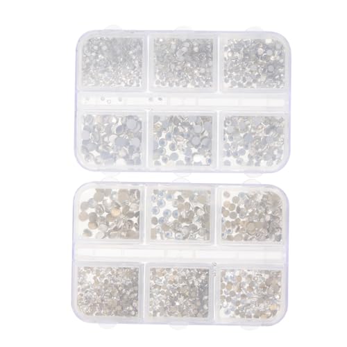 IWOWHERO 2 Kisten Nail-Art-Zubehör Maniküre-Dekor Nagelkunstanhänger selber machen DIY zubehör für nagel Nail decoration maniküreset handmass Nagel Strass DIY-Maniküre-Ornament Strasssteine von IWOWHERO