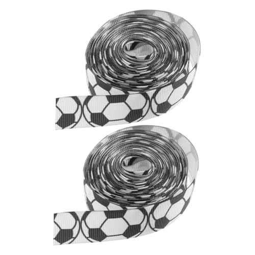 IWOWHERO 2 Rollen Fußball-rippenband Dekoratives Band Basteln Verpackungsband Geschenkband Blumenverpackungsband Fußballband Bastelbänder Diy-band Basteln Geschenkverpackungsband Stoff von IWOWHERO