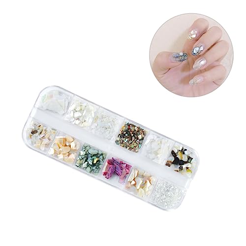 IWOWHERO 2 Sätze Modisches Nageldekor Blumen nageln Shell-Slice-Nagelkunst Maniküre Muscheldekoration Nagelschalenflocken Zuckerglitter für Nägel Nail-Art-Kit Nagelverzierung Nail-Art-Dekor von IWOWHERO