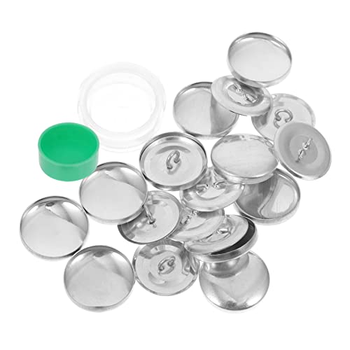 IWOWHERO 2 Sätze Stoffschnalle Halbfertiger Knopf Bedeckte Knopf-kits Stickerei-herz-aufkleber Halbfertiger Stoffknopf Zum Selbermachen Druckknopfbasis Abdeckungstasten-kit Gummi Silver von IWOWHERO