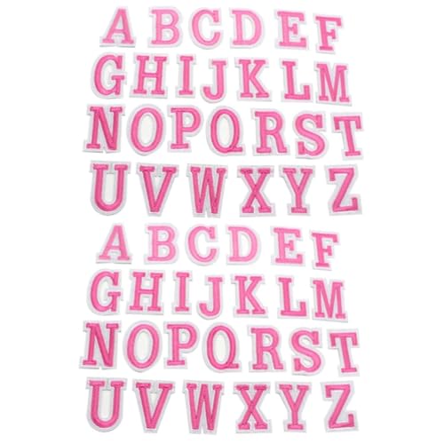 IWOWHERO 2 Sätze gestickte Aufnäher Patch-Alphabet-Buchstaben Taschen Buchstabenflecken Kleidung buchstaben aufkleber Bluse nähen von DIY zubehör Rosa von IWOWHERO