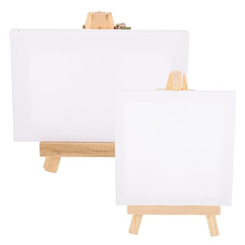 IWOWHERO 2 Sätze kleine winzige Malleinwand DIY Malset für Malset für Malerei DIY Set Tasche Aquarell-Palette Bastelzubehör handgefertigte DIY-Malleinwand hölzern von IWOWHERO