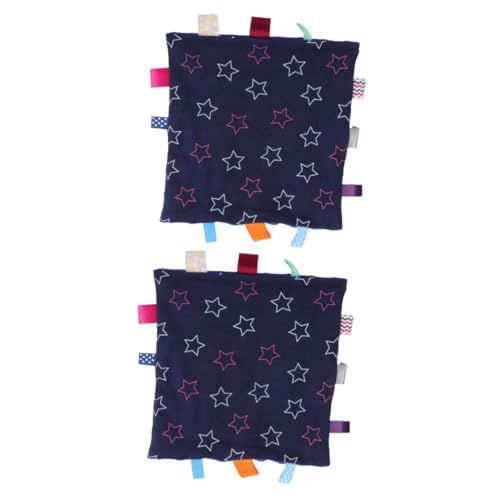 IWOWHERO 2 Stk Beruhigendes Handtuch Handtücher Buntes Glättungstaschentuch Beruhigendes Taschentuch Babytaschentuch Tröstendes Tuch Handtuch Blue Plüsch von IWOWHERO