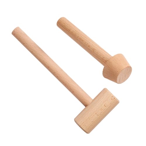 IWOWHERO 2 Stk Eierkuchenform Mini-törtchenformer Eierkuchenpresse Gebäck Tamper-kit Schablonen Für Kinder Bastelspielzeug Mini Kuchenhammer Eierkuchenschieber Minihammer Pusher Putter Holz von IWOWHERO