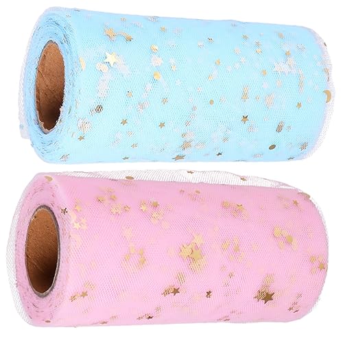 IWOWHERO 2 Stück Rollen Stoffmaschenrolle pailletten sequin kleider Tischdekoration wedding decoration Geschenkband Bastelbedarf für Hochzeiten dekorativer Tüllstoff Hochzeit Tüllrock Stoff von IWOWHERO