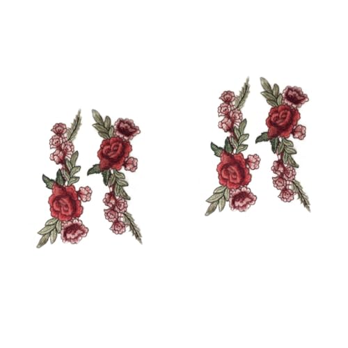 IWOWHERO 2 Stück Rosen Bestickte Aufnäher Stickereien Für Kleidung Blumen Bestickte Aufnäher Blumen Bestickte Nähapplikationen Rosenstickerei Kleidung Rosenaufnäher Applikationen von IWOWHERO