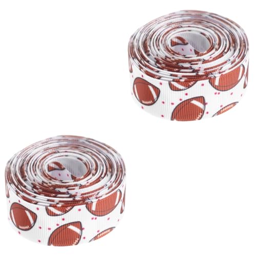 IWOWHERO 2 Stück Rugby Rippengürtel Bedrucktes Band DIY Bastelband Band DIY Bastelband Festivalband Kuchenband Schärband Verpackungsband DIY Band Polyester von IWOWHERO