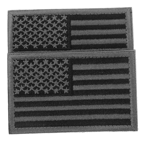 IWOWHERO 2 Stück Taktische Flaggen Aufnäher Selbstklebende Amerikanische Flagge Für Militäruniformen Anthrazit Emblem Patches Für Outdoor Aktivitäten von IWOWHERO