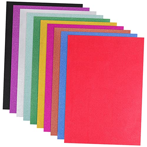 IWOWHERO 20 Blätter Glitzerpapier farbiges Kartonpapier Bastelpapier selber machen Scrapbooking-Bastelpapier bastelmaterial für kinder kreativpapier diy farbiges Bastelpapier Glitzerkarton von IWOWHERO