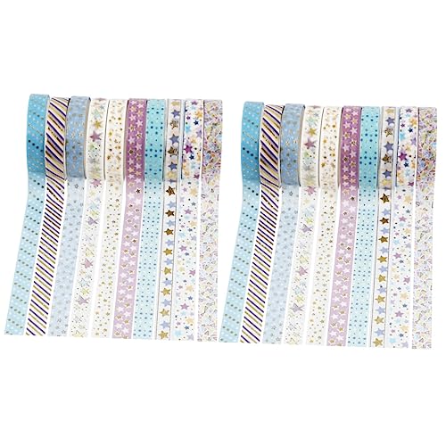 IWOWHERO 20 Rollen Heißpräge-washi-tape Bausatz Geschenkverpackung Washi Tape Scrapbooking Band Dekorative Klebebänder Zum Abdecken Geschenkaufkleber Handwerk Randbereich Sammelalbum Papier von IWOWHERO