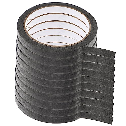 IWOWHERO 20 Rollen Klebeband Maskierung Streifen Schreibbar Bandfarbe Aufkleber Gaffers Tape Klebstoff Künstler-abdeckband Gesichtsband Bandspender Fortgeschrittenes Zou Wen-papier Black von IWOWHERO